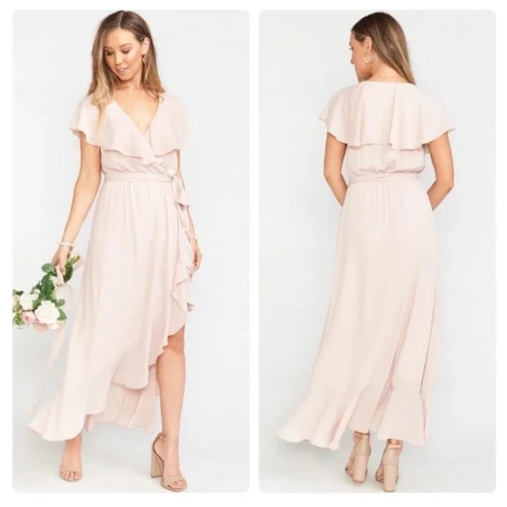 SHOW ME YOUR MUMU Jess Ruffle Midi Dress Antique Rose Pink Chiffon Size 2X Party
